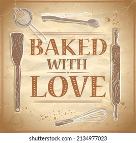 Cubierta con afiche vectorial de amor o tarjeta de cita con ilustración gráfica de cubertería dibujada a mano