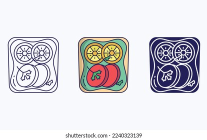 Baked meat toast illustration vector icon