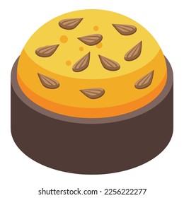 Baked panettone icon isometric vector. Sweet food. Happy celebration