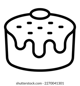 Baked panettone icon outline vector. Cake bread. Slice bakery