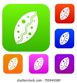 Baked pastry set icon in different colors isolated vector illustration. Premium collection