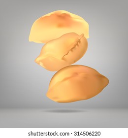 baked pie, burger, fried, baked pie, vector