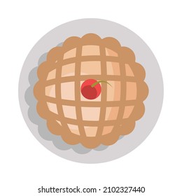pastel de torta al horno con icono de fruta