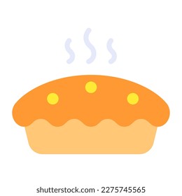 Diseño vectorial de pastel de pastel al horno, icono editable