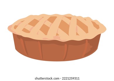 diseño de tarta al horno sobre blanco