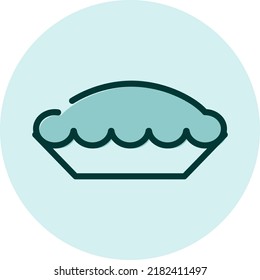 Baked pie, illustration, vector on a white background.