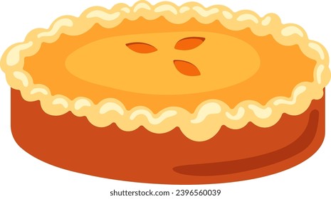 Baked Pie Meal Vector Illustration