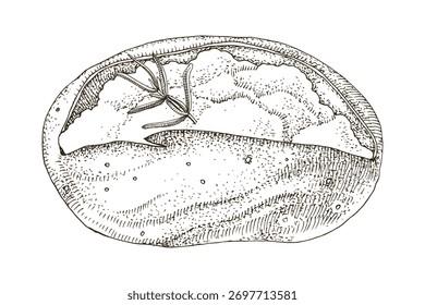 Baked potato hand drawn vector illustration