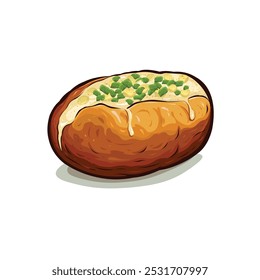 Ilustración de Arte vectorial de papas al horno aislada. Mejor para negocios relacionados con comida callejera