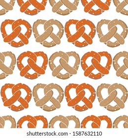 Baked Pretzel vector seamless pattern