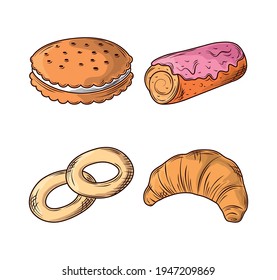 baked products cookie croissant roll