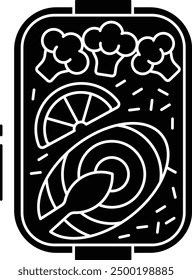 baked salmon solid glyph vector illustration