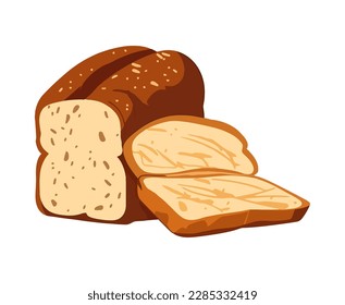 baked sliced bread icon isolated