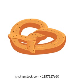 Baked soft german pretzel icon. Isometric of baked soft german pretzel vector icon for web design isolated on white background