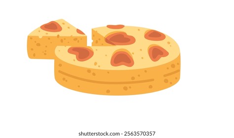 Baked strawberry pie vector illustration