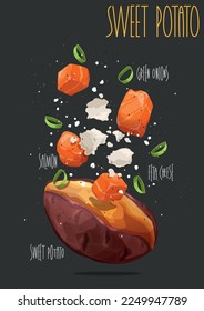Patas al horno rellenas. Ilustración del vector