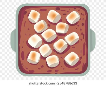 Batatas doces cozidas cobertas com marshmallows derretidos em um fundo transparente. Perfeito para projetos temáticos de Ação de Graças. vetor