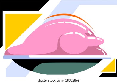 baked turkey in a bowl	