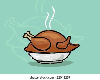  baked turkey in a bowl	