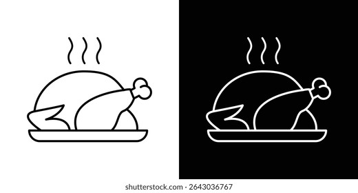 Baked turkey icon Flat style logo vector. perfect for UI designs