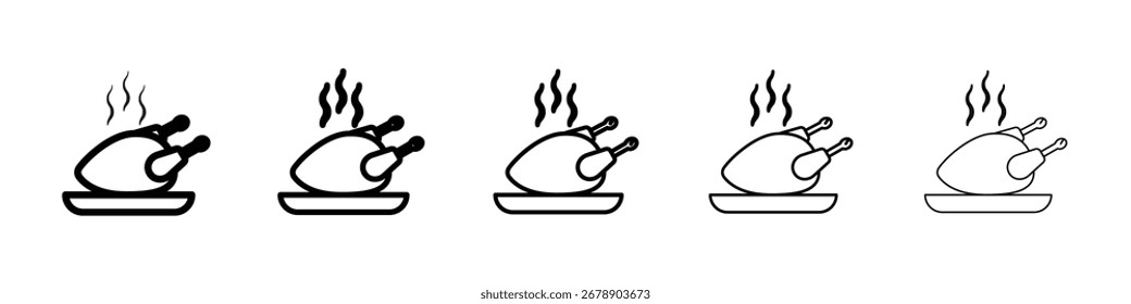Baked turkey icon Vector Art Illustration