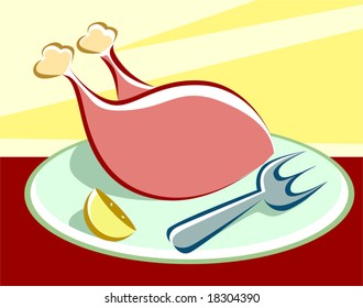  baked turkey in a plate	