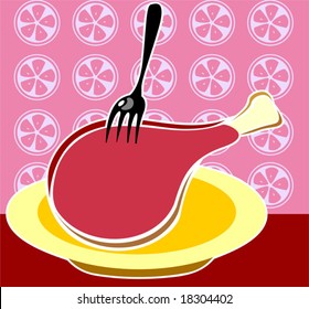  baked turkey in a plate	