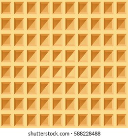 Baked waffle seamless pattern. Wafer repeating background. Stylized flat style texture for baked goods or ice cream design. Vector eps8 illustration.