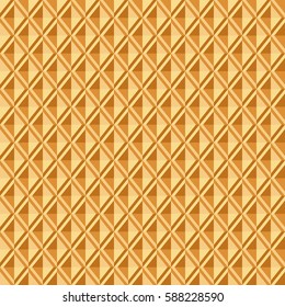 Baked waffle seamless pattern. Wafer repeating background. Stylized flat style texture for baked goods or ice cream design. Vector eps8 illustration.