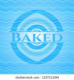Baked water concept style emblem.