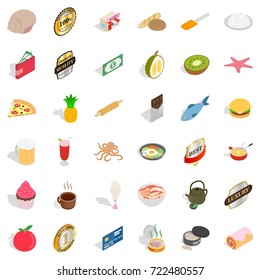 Bakehouse icons set. Isometric style of 36 bakehouse vector icons for web isolated on white background