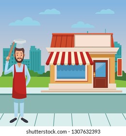 baker bakery cartoon