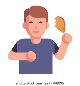 A baker with bread, flat icon design 
