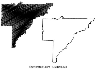 Baker County, Georgia (U.S. county, United States of America,USA, U.S., US) map vector illustration, scribble sketch Baker map