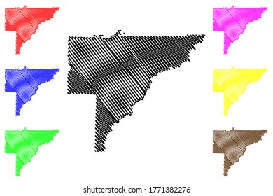 Baker County, Georgia (U.S. county, United States of America,USA, U.S., US) map vector illustration, scribble sketch Baker map
