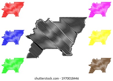 Baker County, Oregon State (U.S. county, United States of America) map vector illustration, scribble sketch Baker map