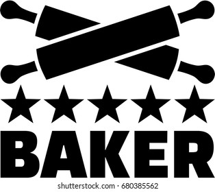 Baker with crossed rolling pins