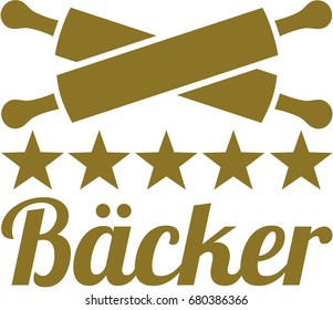 Baker german job title with crossed rolling pins