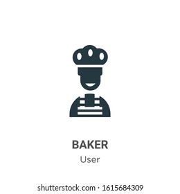 Baker glyph icon vector on white background. Flat vector baker icon symbol sign from modern user collection for mobile concept and web apps design.