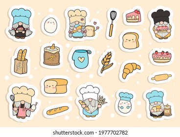 Baker Gnomes sticker, kitchen gnome planner and scrapbook.