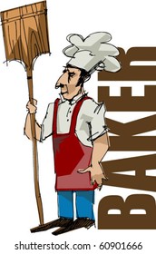 baker, handmade based illustration.