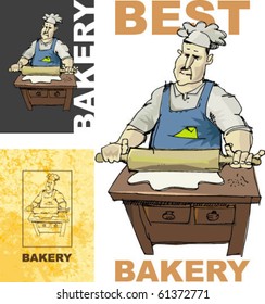 baker, handmade based illustration.