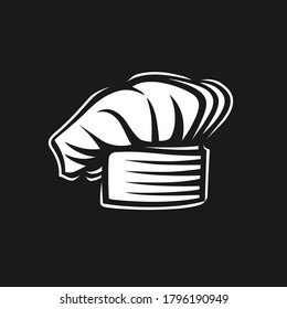 Baker hat icon. Vector linear chefs cap, kitchener headdress. Vector illustration. Black and white vector objects.