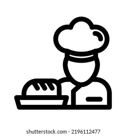 icono de panadería o logotipo símbolo de señas aislado ilustración vectorial de alta calidad estilo negro iconos vectoriales

