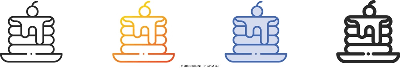 baker icon.Thin Linear, Gradient, Blue Stroke and bold Style Design Isolated On White Background