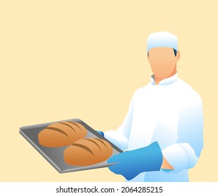 baker illustration with flat style design. can be used as an element in the design of posters, social media, banners, websites, etc.