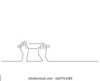 Baker isolated line drawing, vector illustration design. Food collection.