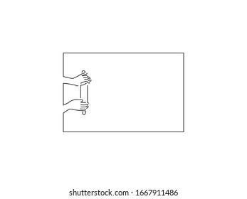 Baker isolated line drawing, vector illustration design. Food collection.