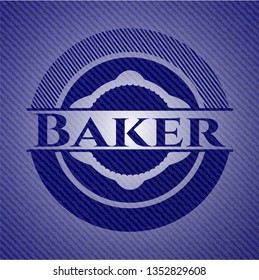Baker jean or denim emblem or badge background