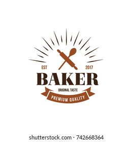 Baker Logo Vintage Style. Flat Isolated Vector Graphic Illustration